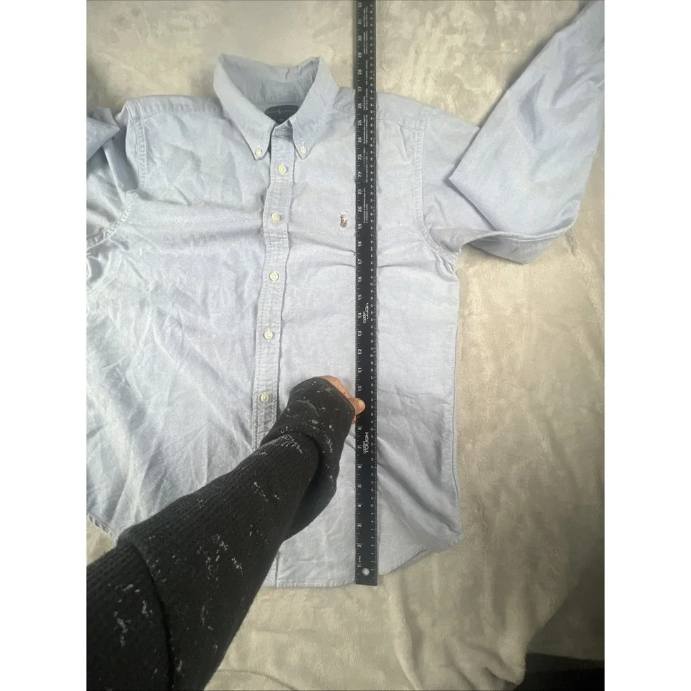 Ralph Lauren Shirt‎ Men 20 Blue Long Sleeve Flesh Pony Weddings Funerals Events